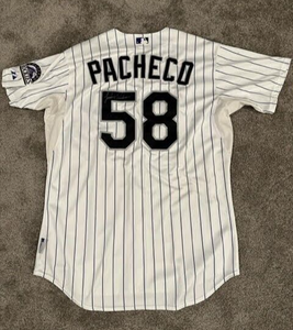 2014 Jordan Pacheco Colorado Rockies Game Used Worn & Signed MLB Baseball Jersey