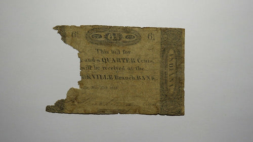 1818 $.06 Brookville Indiana IN Fractional Currency Obsolete Note! Branch Bank