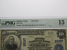 Load image into Gallery viewer, $10 1902 Ogden Utah UT National Currency Bank Note Bill Ch. #2597 PMG F15