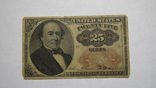1874 $.25 Fifth Issue Fractional Currency Obsolete Bank Note Bill! 5th FR 1309