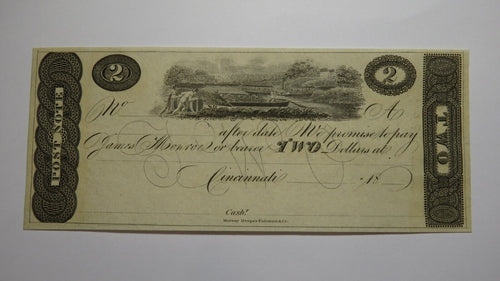 $2 18__ Cincinnati Ohio OH Obsolete Currency Bank Note Bill Remainder UNC+++