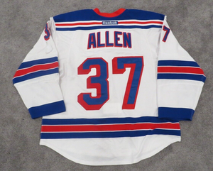2013-14 Conor Allen New York Rangers NHL Debut Game Used Worn Hockey Jersey