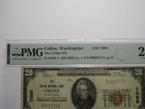 $20 1929 Colfax Washington National Currency Bank Note Bill Ch. #7095 VF25 PMG