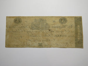 $3 1818 Albany New York Obsolete Currency Bank Note Bill Mechanics Farmers Bank