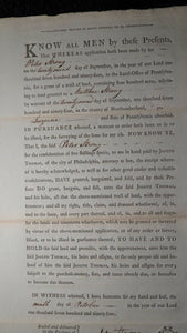 1794 Northumberland Pennsylvania PA Colonial Currency Land Grant 400 Acres RARE