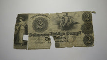 Load image into Gallery viewer, $2 1845 Lambertville New Jersey Obsolete Currency Bank Note Bill Delaware Bridge