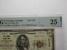Load image into Gallery viewer, $5 1929 La Grange Georgia GA National Currency Bank Note Bill Ch. #7762 VF25 PMG