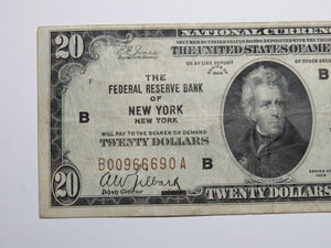 $20 1929 New York NYC Mini Radar National Currency Federal Reserve Bank Note VF+