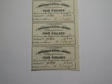 Load image into Gallery viewer, $4 1861 Confederate Bond Coupon Certificate Uncut Sheet Currency Bank Note Bill