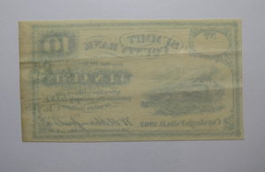 $.10 1862 Cuyahoga Falls Ohio OH Obsolete Currency Bank Note Bill Summit County