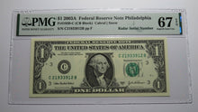 Load image into Gallery viewer, $1 2003 Radar Serial Number Federal Reserve Currency Bank Note Bill PMG UNC67EPQ