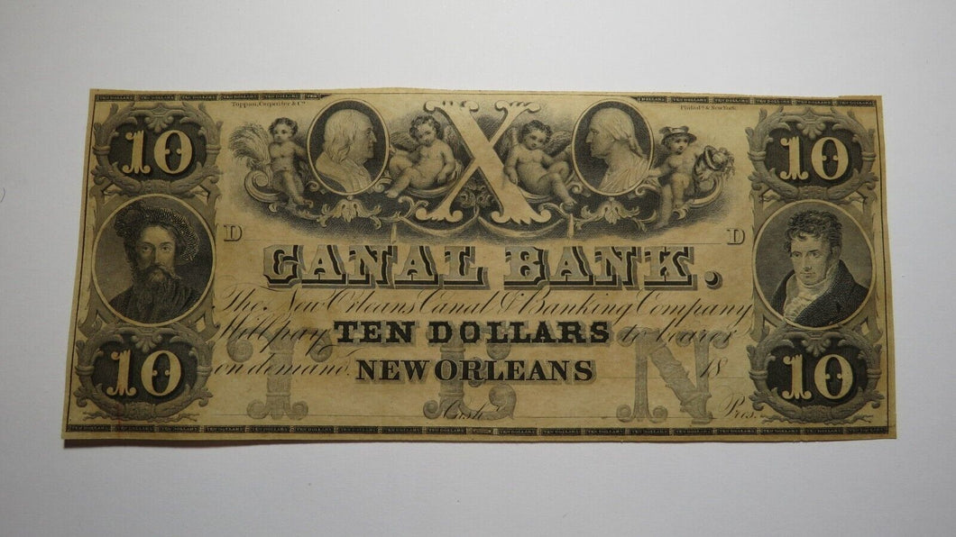 $10 18__ New Orleans Louisiana LA Obsolete Currency Bank Note Bill! Canal UNC++