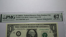 Load image into Gallery viewer, $1 2003 Repeater Serial Number Federal Reserve Currency Bank Note Bill PMG UNC67