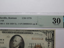 Load image into Gallery viewer, $10 1929 Belleville Kansas National Currency Bank Note Bill Charter #3779 VF30