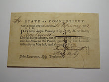 Load image into Gallery viewer, 1782 Connecticut Pay Table Office Colonial Currency Note Bill! Wadsworth/Moseley