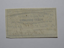 Load image into Gallery viewer, $40 1861 Confederate Bond Coupon Certificate Currency Bank Note Bill UNC