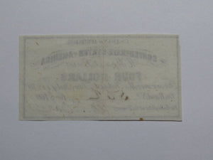 $4 1861 Confederate Bond Coupon Certificate Currency Bank Note Bill UNC