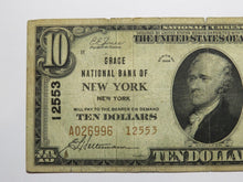 Load image into Gallery viewer, $10 1929 New York City NY National Currency Bank Note Bill #12553 Grace National