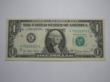 Load image into Gallery viewer, $1 1977 Radar Serial Number Federal Reserve Currency Bank Note Bill UNC 75222257