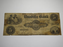 Load image into Gallery viewer, $5 1855 Unadilla New York NY Obsolete Currency Bank Note Bill -Unadilla Bank