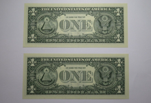 Load image into Gallery viewer, 2 $1 2003 Consecutive Serial Numbers Federal Reserve Bank Star Notes New York