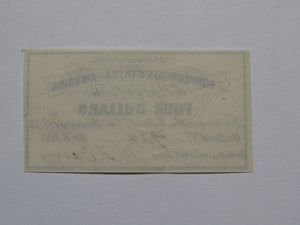 $4 1861 Confederate Bond Coupon Certificate Currency Bank Note Bill UNC