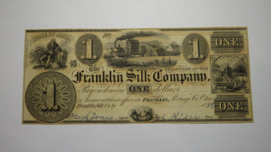 $1 18__ Franklin Ohio OH Obsolete Currency Bank Note Bill Remainder Silk Company