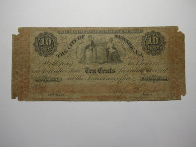 $.10 1862 Newark New Jersey NJ Obsolete Currency Bank Note Bill City of Newark