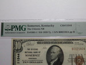 $10 1929 Somerset Kentucky KY National Currency Bank Note Bill Ch. #11544 VF35