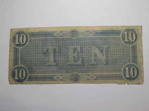$10 1864 Richmond Virginia VA Confederate Currency Bank Note Bill RARE T68 FINE