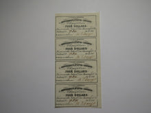 Load image into Gallery viewer, $4 1861 Confederate Bond Coupon Certificate Uncut Sheet Currency Bank Note Bill