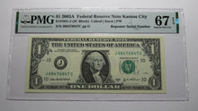 Load image into Gallery viewer, $1 2003 Repeater Serial Number Federal Reserve Currency Bank Note Bill PMG UNC67