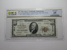Load image into Gallery viewer, $10 1929 Landisville Pennsylvania PA National Currency Bank Note Bill #5550 VF25
