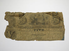 Load image into Gallery viewer, $5 1843 Lambertville New Jersey Obsolete Currency Bank Note Bill Delaware Bridge