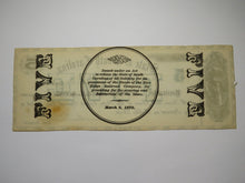 Load image into Gallery viewer, $5 1872 Columbia South Carolina SC Obsolete Currency Bank Note Bill State of SC