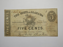 Load image into Gallery viewer, $.05 1863 Montgomery Alabama AL Obsolete Currency Bank Note Bill XF+ Condition