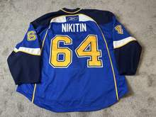 Load image into Gallery viewer, 2010-11 Nikita Nikitin St. Louis Blues Game Used Worn Hockey Jersey -1st NHL Pt.
