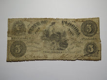 Load image into Gallery viewer, $5 1861 Tallahassee Florida Obsolete Currency Bank Note Bill -State of Florida!