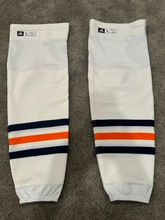 Load image into Gallery viewer, 2020-2021 Connor McDavid Edmonton Oilers NHL Game Worn Hockey Socks! 2 Points