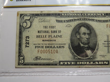 Load image into Gallery viewer, $5 1929 Belle Plaine Minnesota National Currency Bank Note Bill #7273 VF25 PCGS