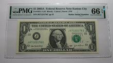 Load image into Gallery viewer, $1 2003 Radar Serial Number Federal Reserve Currency Bank Note Bill PMG UNC66EPQ