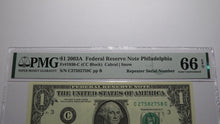 Load image into Gallery viewer, $1 2003 Repeater Serial Number Federal Reserve Currency Bank Note Bill PMG UNC66