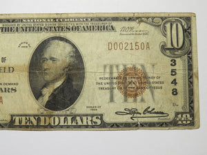 $10 1929 Springfield Illinois IL National Currency Bank Note Bill Ch. #9174 GOOD