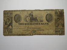 Load image into Gallery viewer, $5 1849 Augusta Georgia GA Obsolete Currency Bank Note Bill The Mechanics Bank