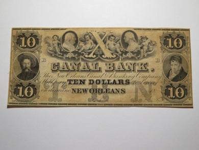 $10 18__ New Orleans Louisiana Obsolete Currency Bank Note Remainder Canal UNC++
