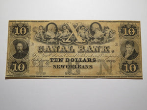 $10 18__ New Orleans Louisiana Obsolete Currency Bank Note Remainder Canal UNC++