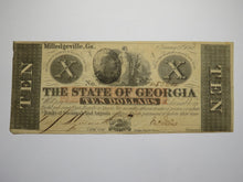 Load image into Gallery viewer, $10 1862 Milledgeville Georgia Obsolete Currency Bank Note Bill State of GA VF