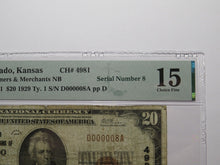 Load image into Gallery viewer, $20 1929 El Dorado Kansas KS National Currency Bank Note Bill Ch. #4981 F15 PMG
