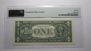 $1 2017 Radar Serial Number Federal Reserve Currency Bank Note Bill PMG UNC66EPQ