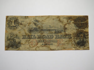 $1 1853 Adrian Michigan MI Obsolete Currency Bank Note Bill Erie & Kalamazoo